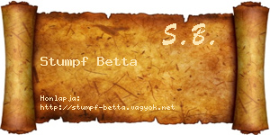 Stumpf Betta névjegykártya